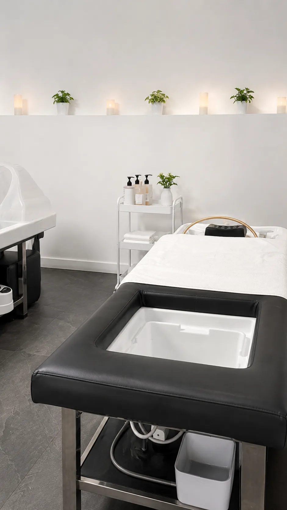 The interior of V Nails Lacombe